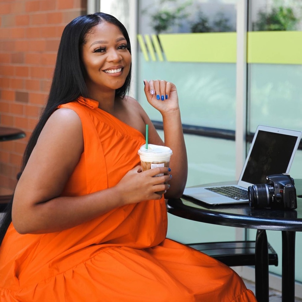 Orange one strap oversized dress